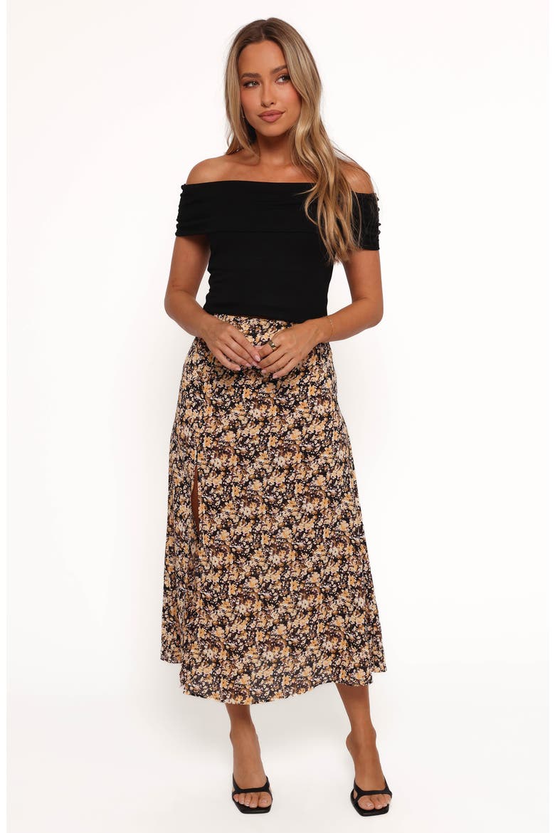 Willow Floral Midi Skirt, Alternate, color, BLACK DITSY FLORAL