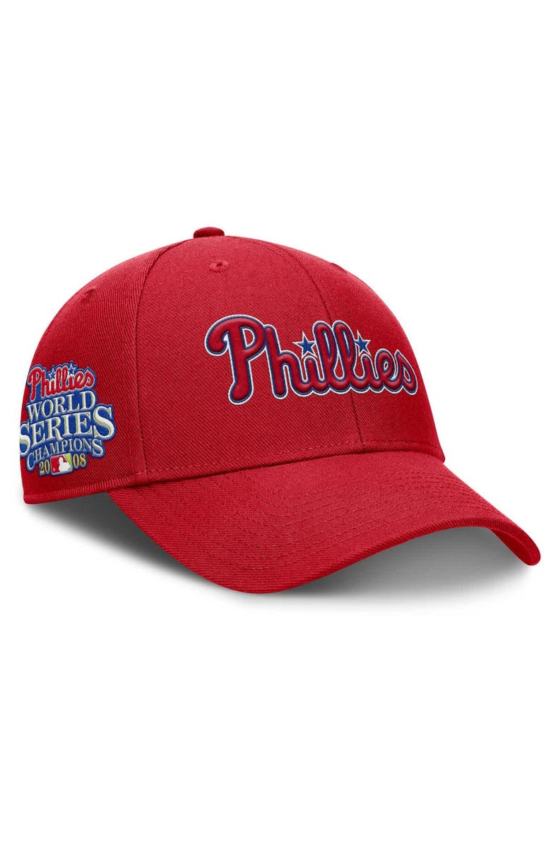 Nike Men's Nike Red Philadelphia Phillies Rise Gaberdine Adjustable Hat, Main, color, Red