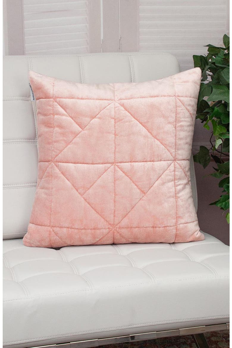 Zoe Topstitched Throw Pillow, Alternate, color, PINK