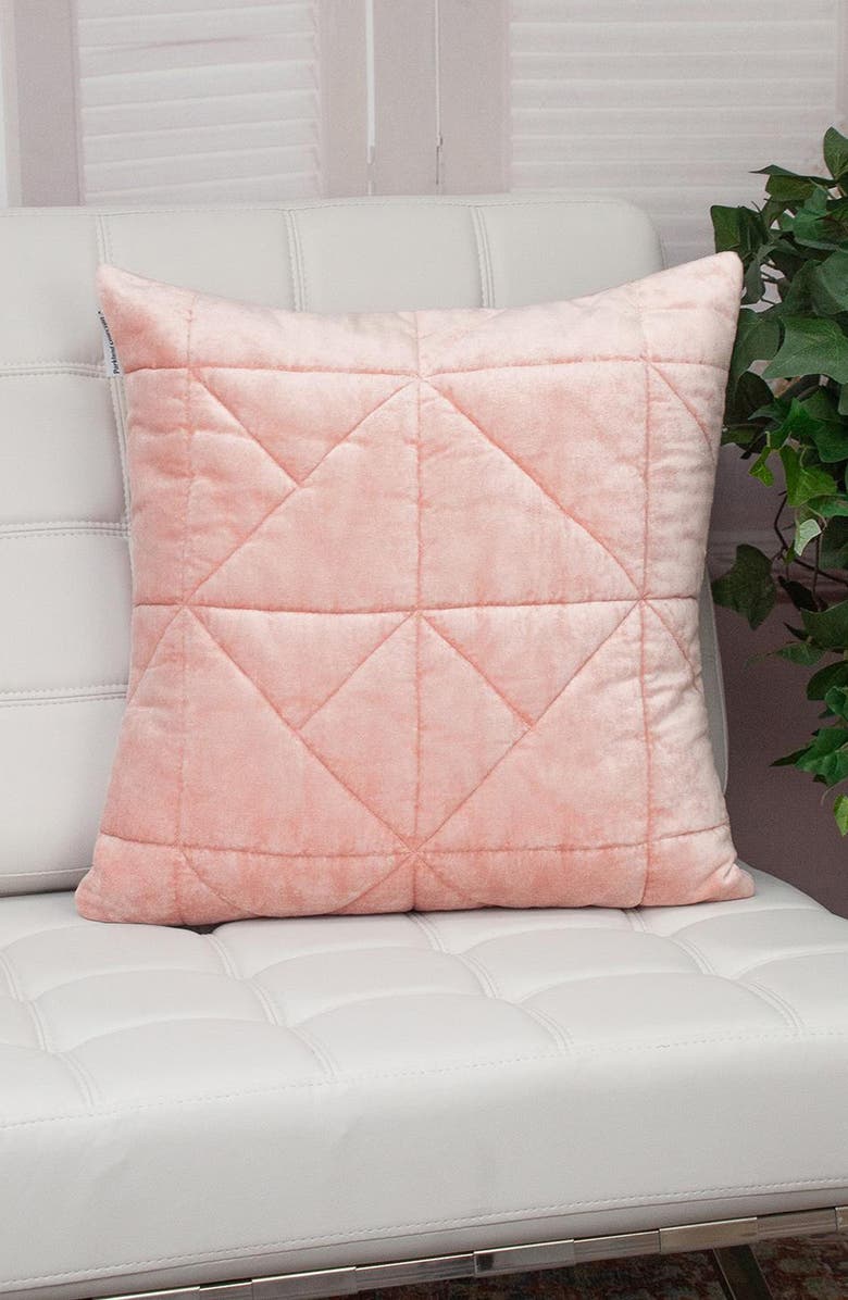 PARKLAND COLLECTION Zoe Topstitched Throw Pillow, Alternate, color, Pink