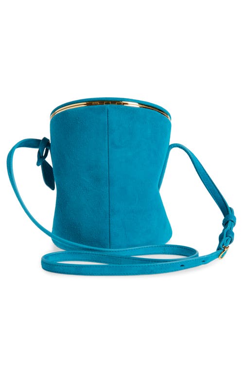 Alaïa Small La Canette Suede Crossbody Bag In Blue