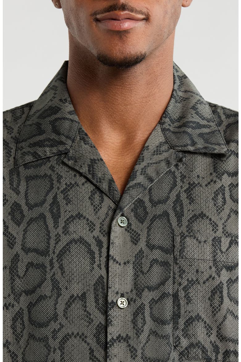 Snake Camo Cotton Twill Camp Shirt, Alternate, color, SNAKE LEAF (GARMENT)