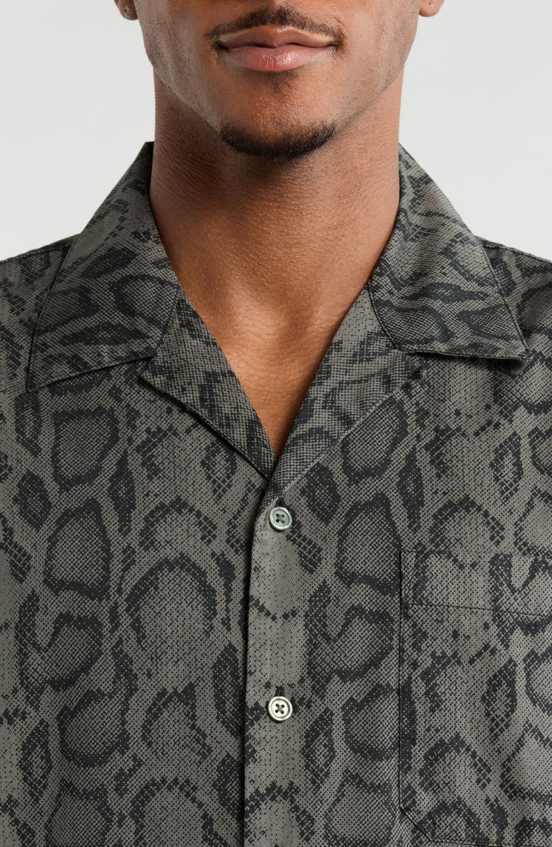 Carhartt Work In Progress Snake Camo Cotton Twill Camp Shirt, Alternate, color, Snake Leaf (Garment)