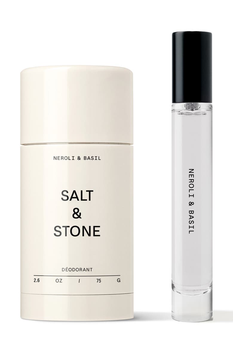 SALT & STONE Neroli & Basil Deodorant & Mini Body Mist Set $30 Value, Main, color, 