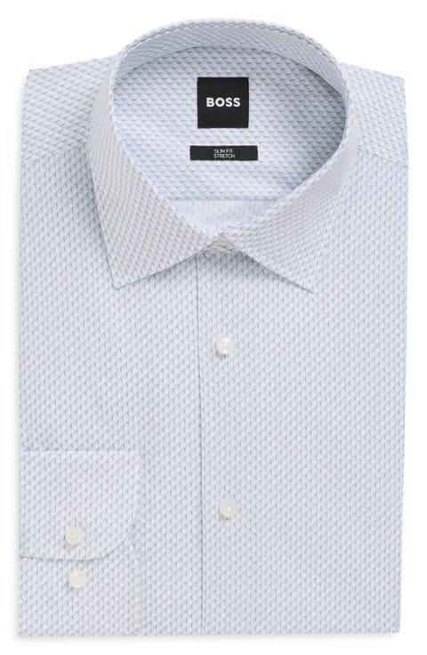 Hank Slim Fit Stretch Cotton Dress Shirt (Regular & Big)