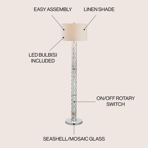 JONATHAN Y JONATHAN Y LIAM SEASHELL MOSAIC LED FLOOR LAMP