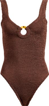 Hunza G Celine Seersucker One-Piece Swimsuit
