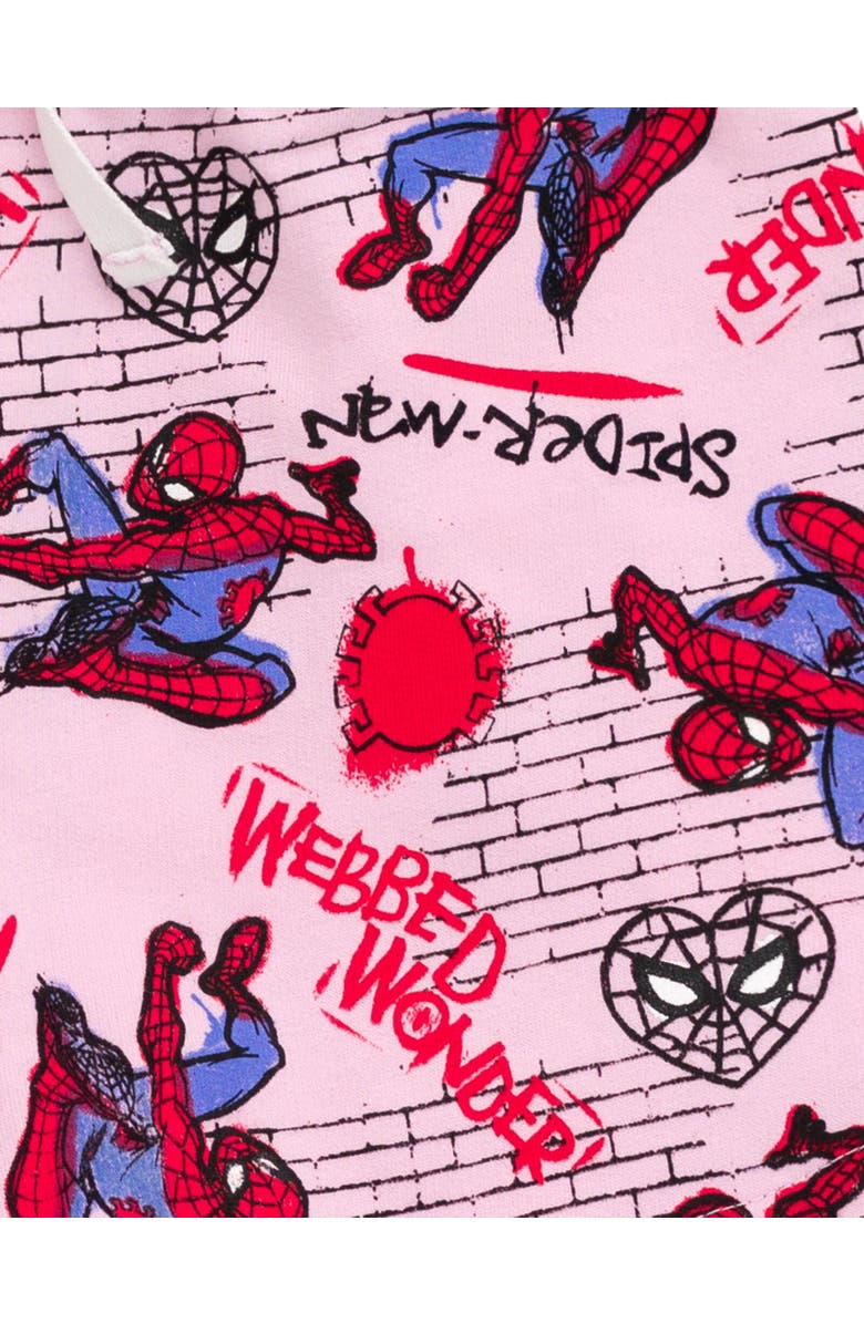 Marvel Spider-Man T-Shirt & French Terry Shorts Set, Alternate, color, Pink