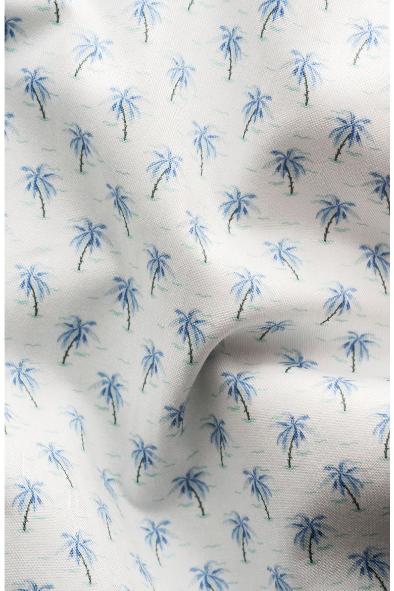 Trim Fit Palm Tree Print Cotton Dress Shirt, Alternate, color, LIGHT BLUE