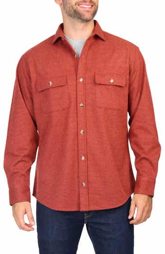 TailorByrd Micro Houndstooth Overshirt with Faux Suede Trim