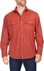 TailorByrd Micro Houndstooth Overshirt with Faux Suede Trim