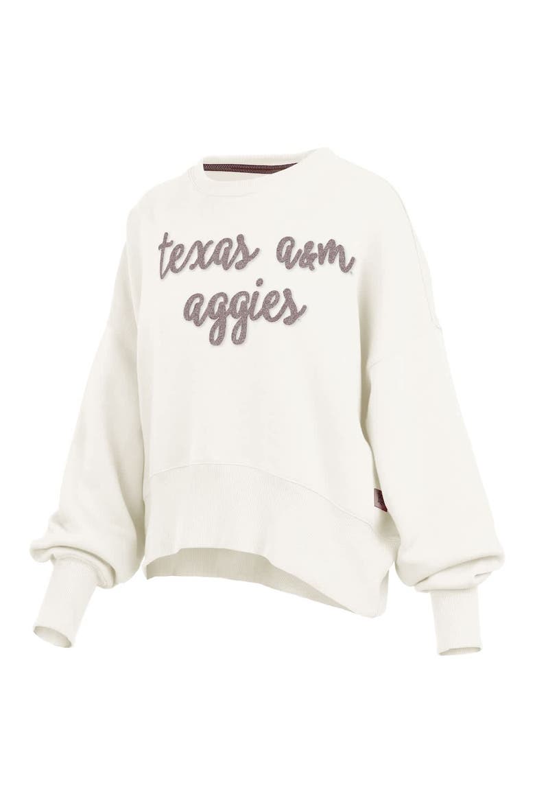 Women's Pressbox Cream Texas A&M Aggies Chelsea Oversized Pullover Sweatshirt, Alternate, color, Cream