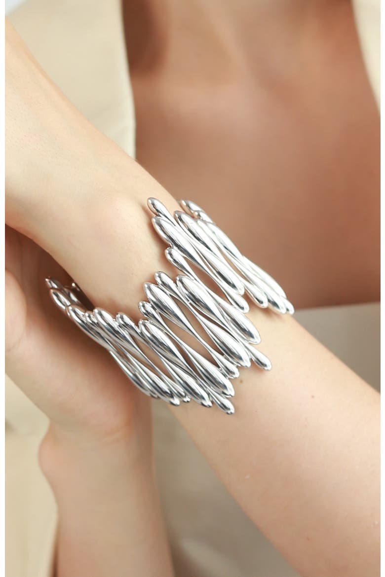 Rain Drop Bangle, Alternate, color, Silver