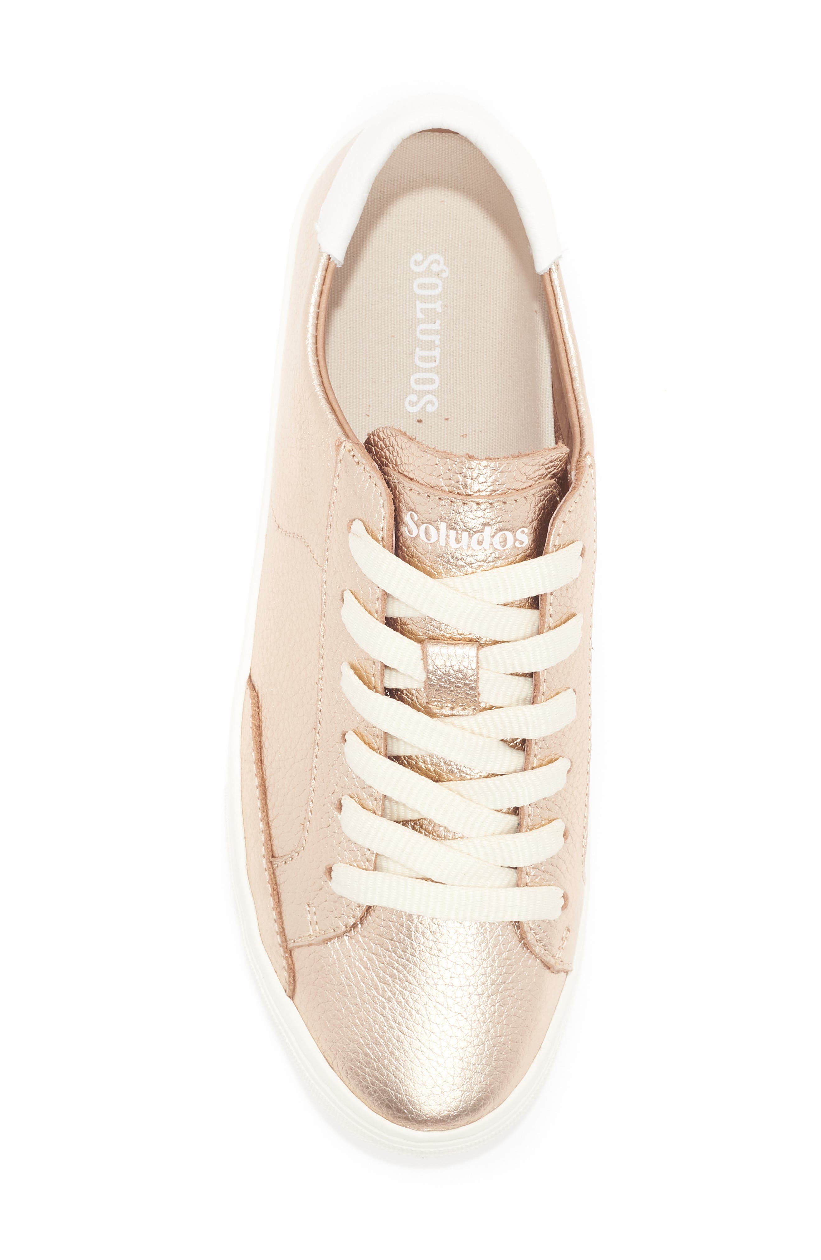 Soludos Ibiza Platform Sneaker, Alternate, color, Rose Metallic