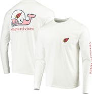 vineyard vines Men's Vineyard Vines White Arizona Cardinals Whale Helmet Long Sleeve T-Shirt