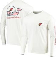 vineyard vines Men's Vineyard Vines White Arizona Cardinals Whale Helmet Long Sleeve T-Shirt