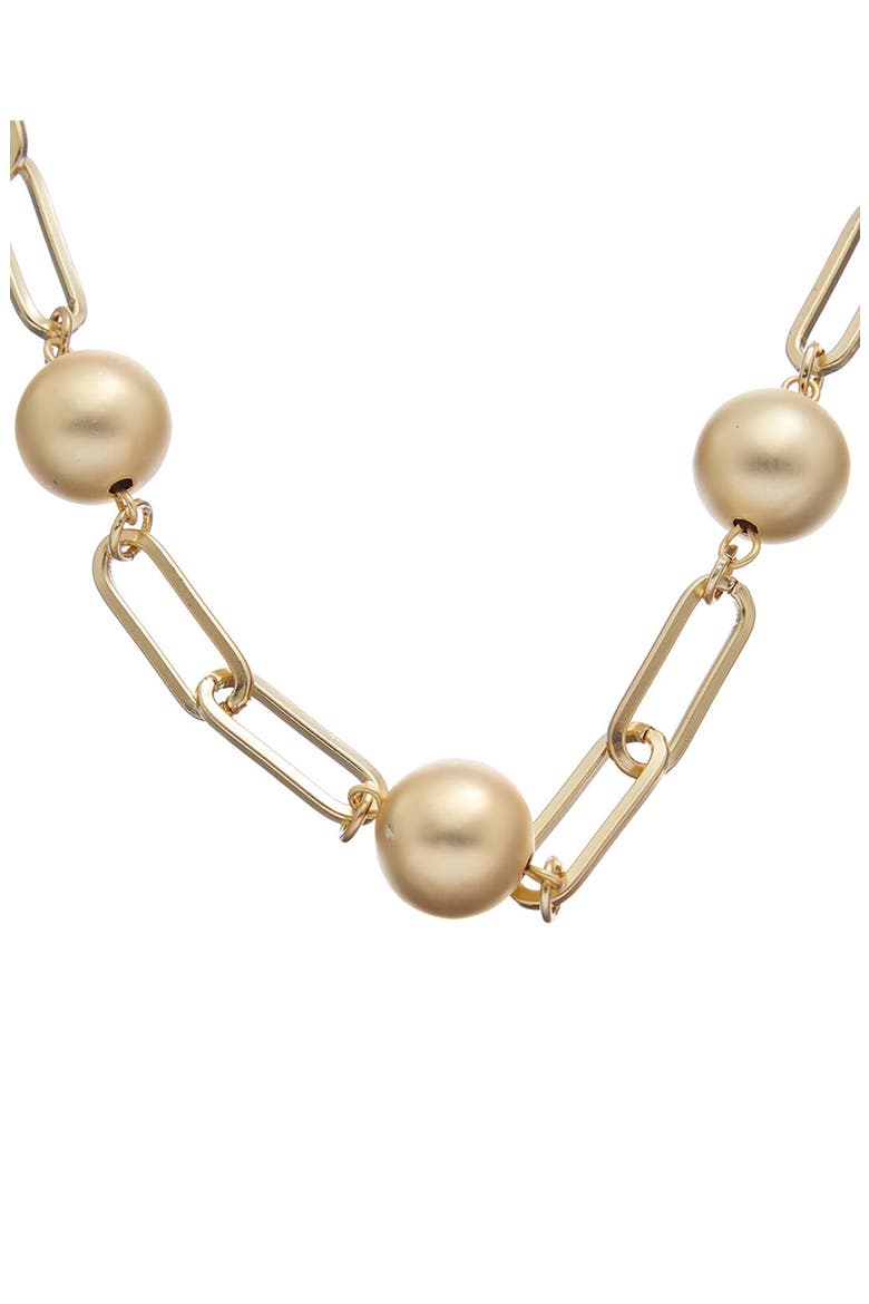 Station Chain Necklace, Main, color, YELLOW
