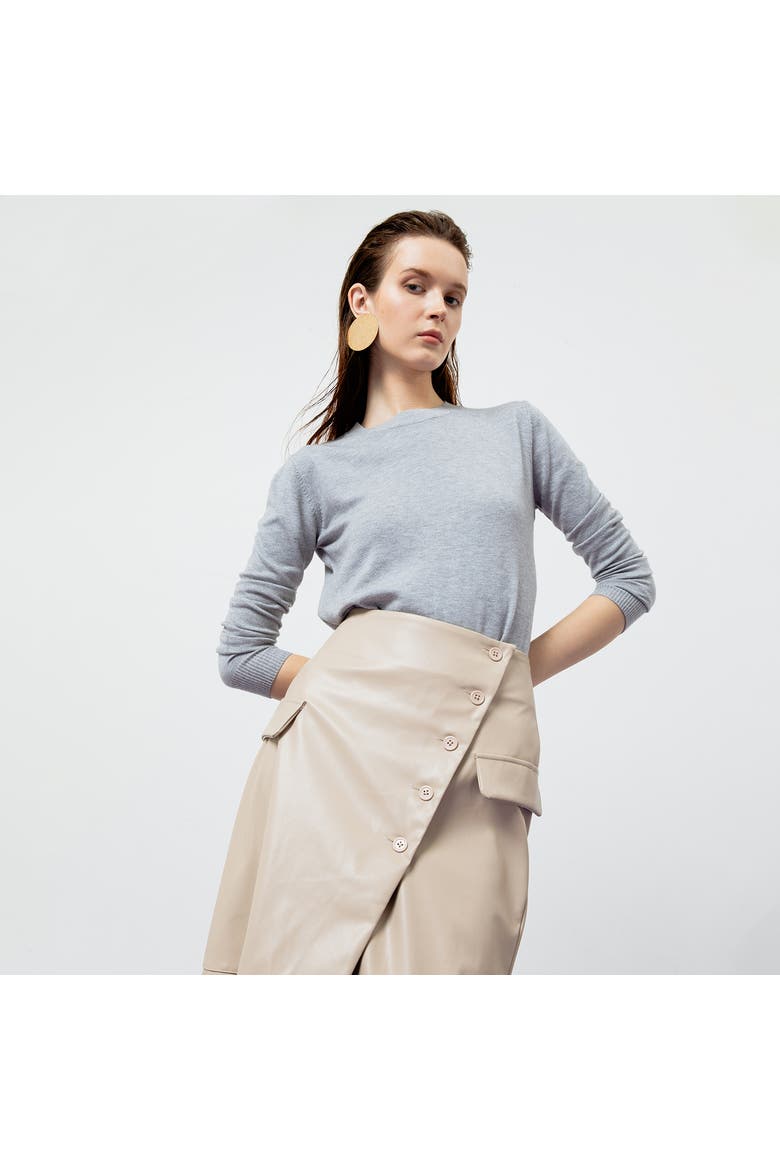 Amara Ribbed Knit Top, Alternate, color, Grey