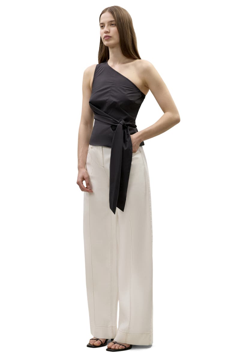 Rebecca Taylor Isla Poplin Top, Alternate, color, Black