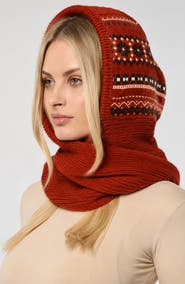 SAACHI Fair Isle Hooded Scarf
