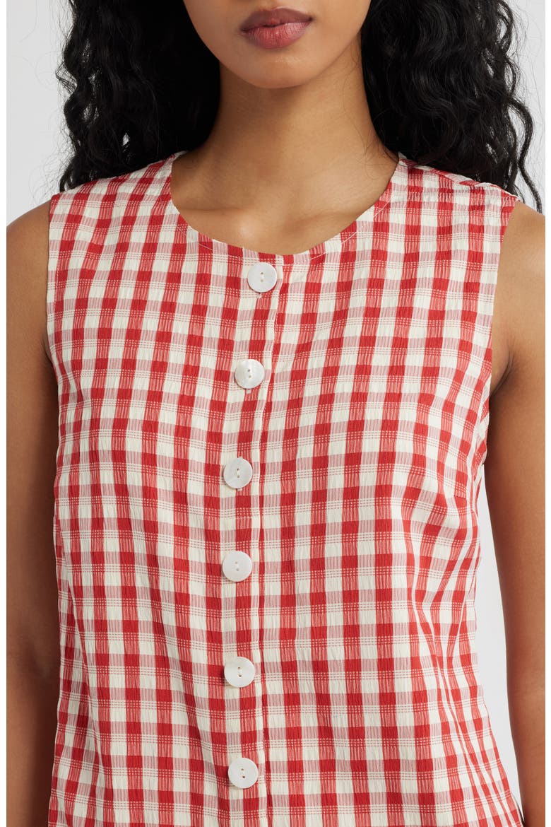 Saylor Gingham Minidress, Alternate, color, RED/ IVORY