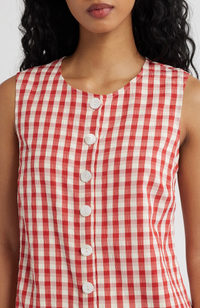 Lulus Saylor Gingham Minidress, Alternate, color, Red/ Ivory