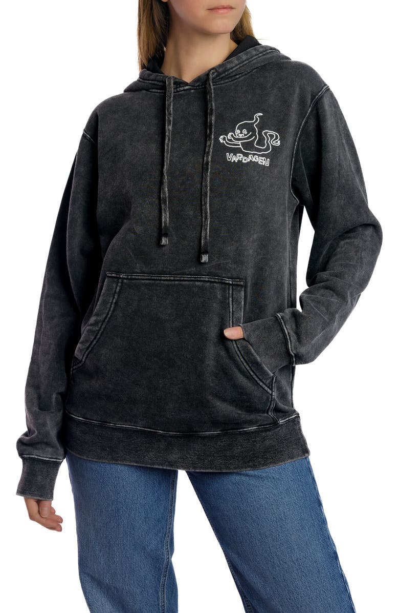 Vardagen Cozy Ghost Hoodie, Alternate, color, Mineral Wash Black