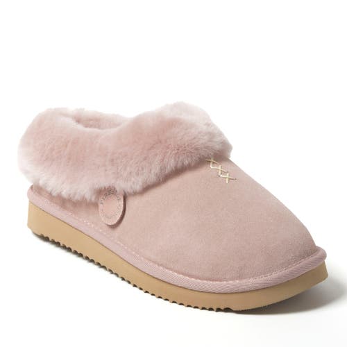 Dearfoams Fireside Adelaide Genuine Shearling Clog Slipper In Pink