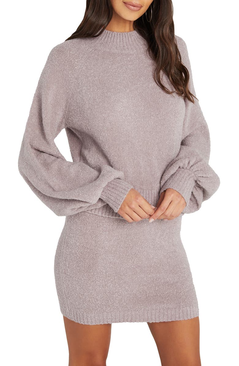 VICI Collection Mock Neck Balloon Sleeve Crop Sweater, Main, color, 