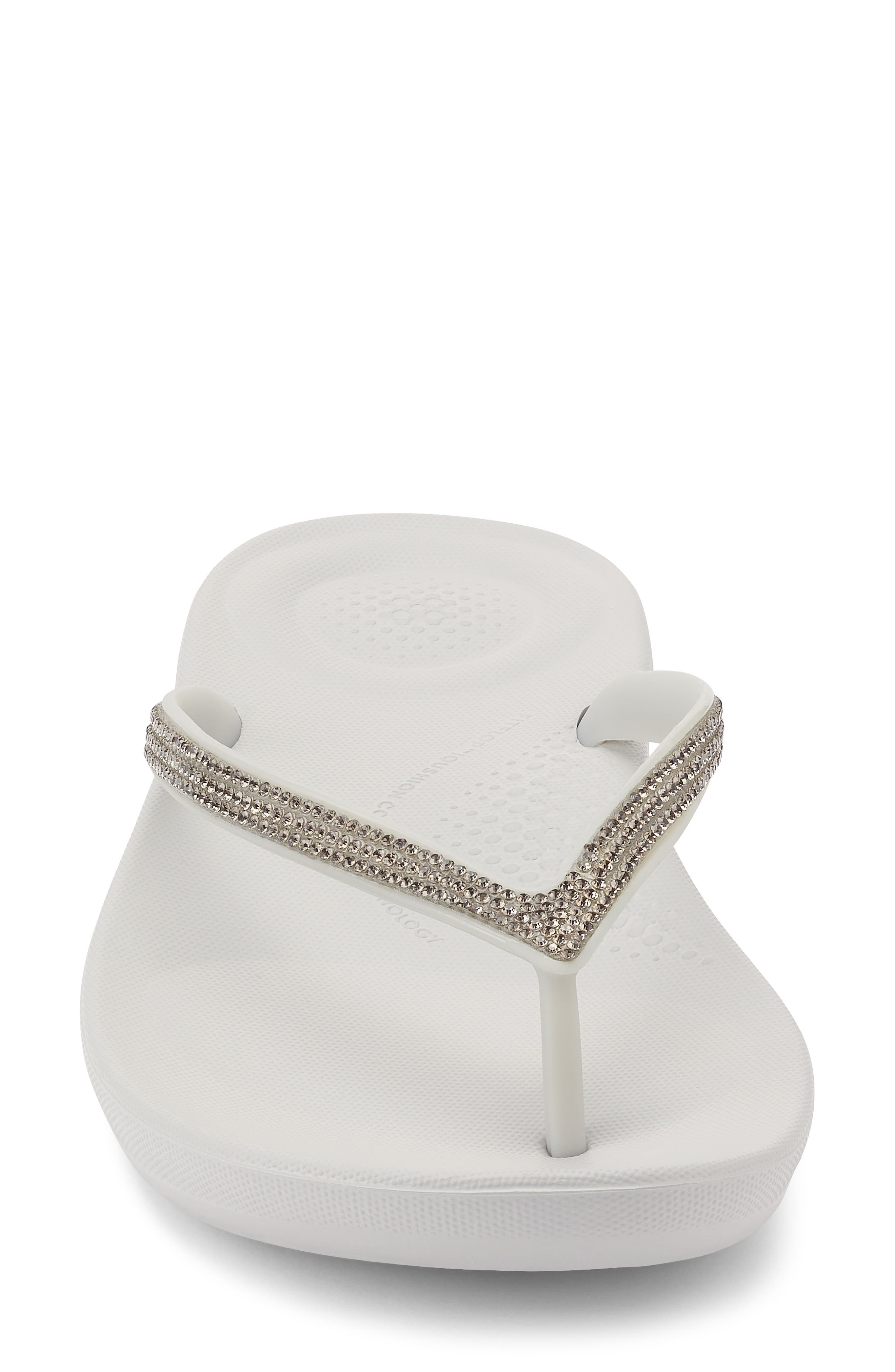 iQushion™ Splash Crystal Flip Flop, Alternate, color, SOFT GREY