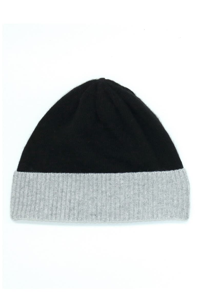 Cashmere Colorblock Beanie, Main, color, BLACK/ HT CHROME