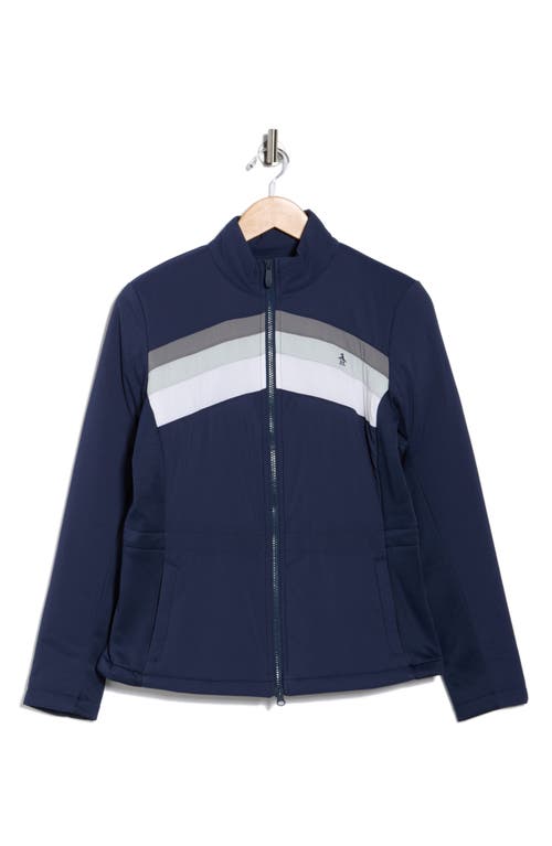 Original Penguin Colorblock Full Zip Jacket In Blue