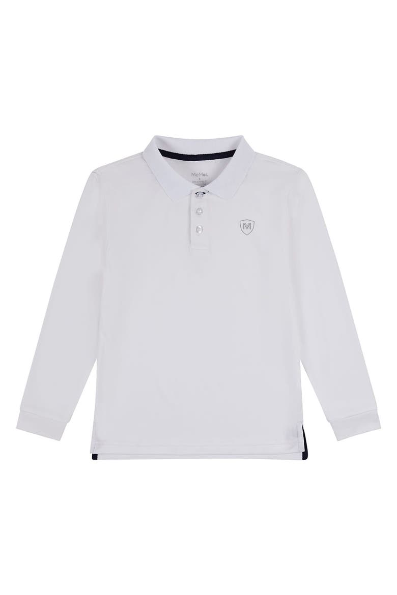 Silky Dri-Effect Long Sleeve Polo Shirt, Main, color, White