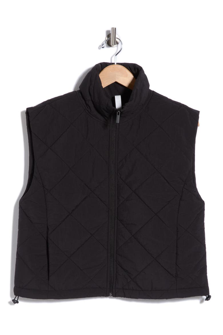 Wander Diamond Quilted Vest, Alternate, color, BLACK