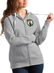 ANTIGUA Women's Antigua Heathered Gray Boston Celtics Victory Full-Zip Hoodie