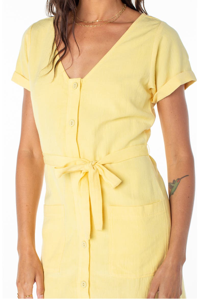 Kona Belted Button-Up Minidress, Alternate, color, SNAPDRAGON SOLID