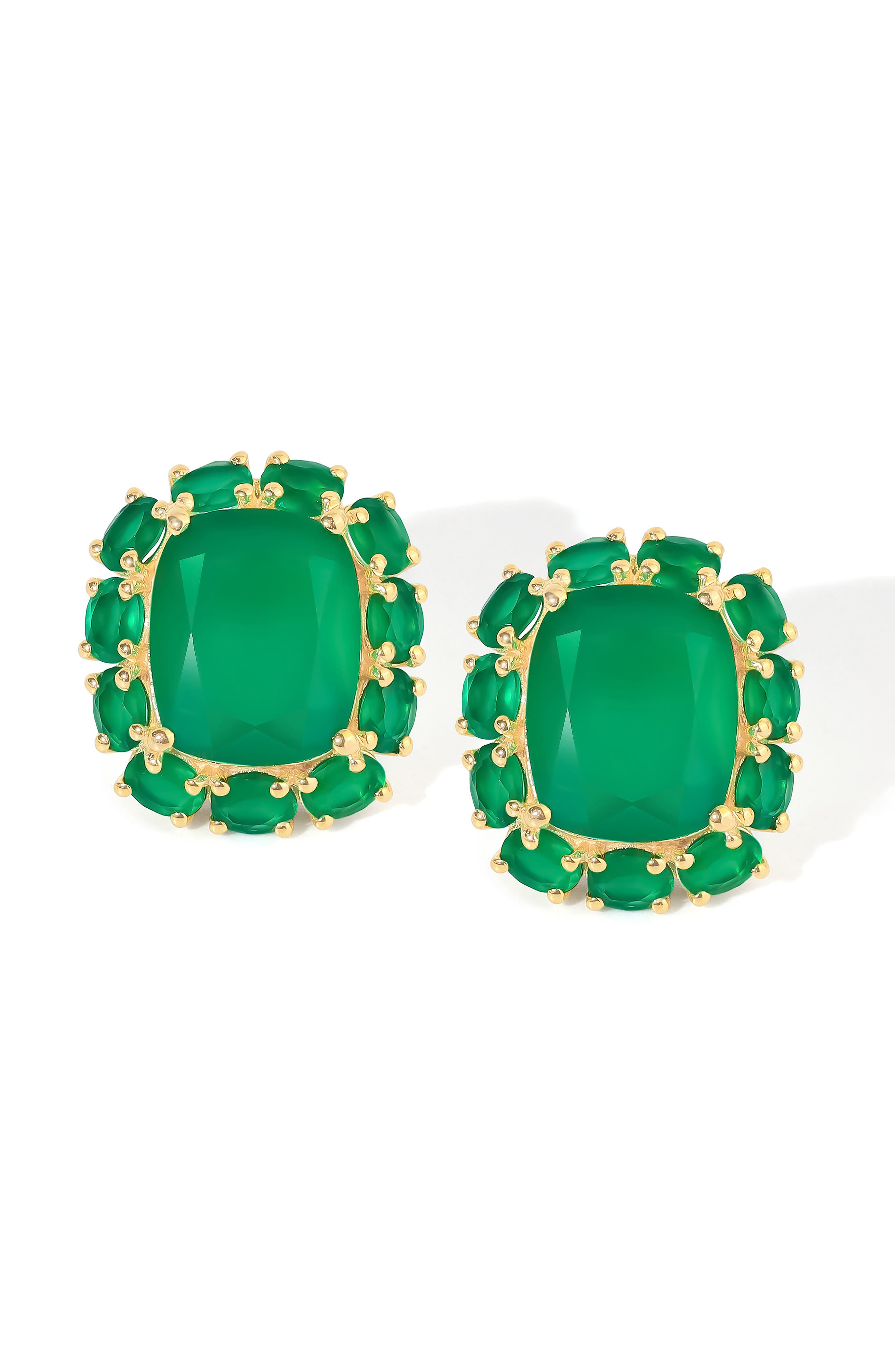 Green Onyx Stud Earrings