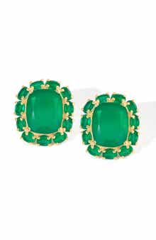 Green Onyx Stud Earrings