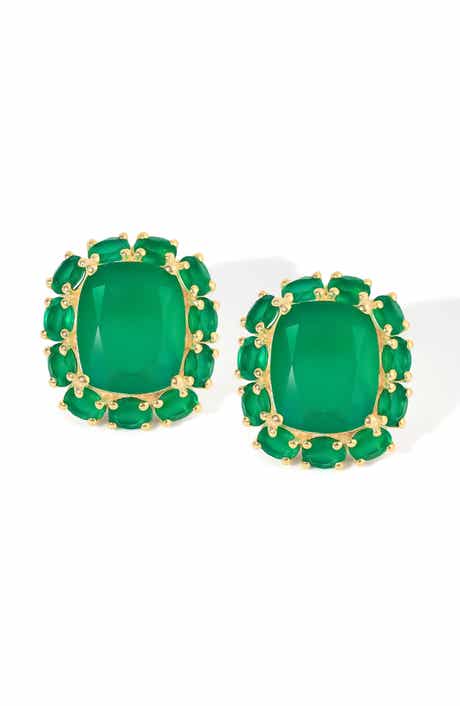 Green Onyx Stud Earrings
