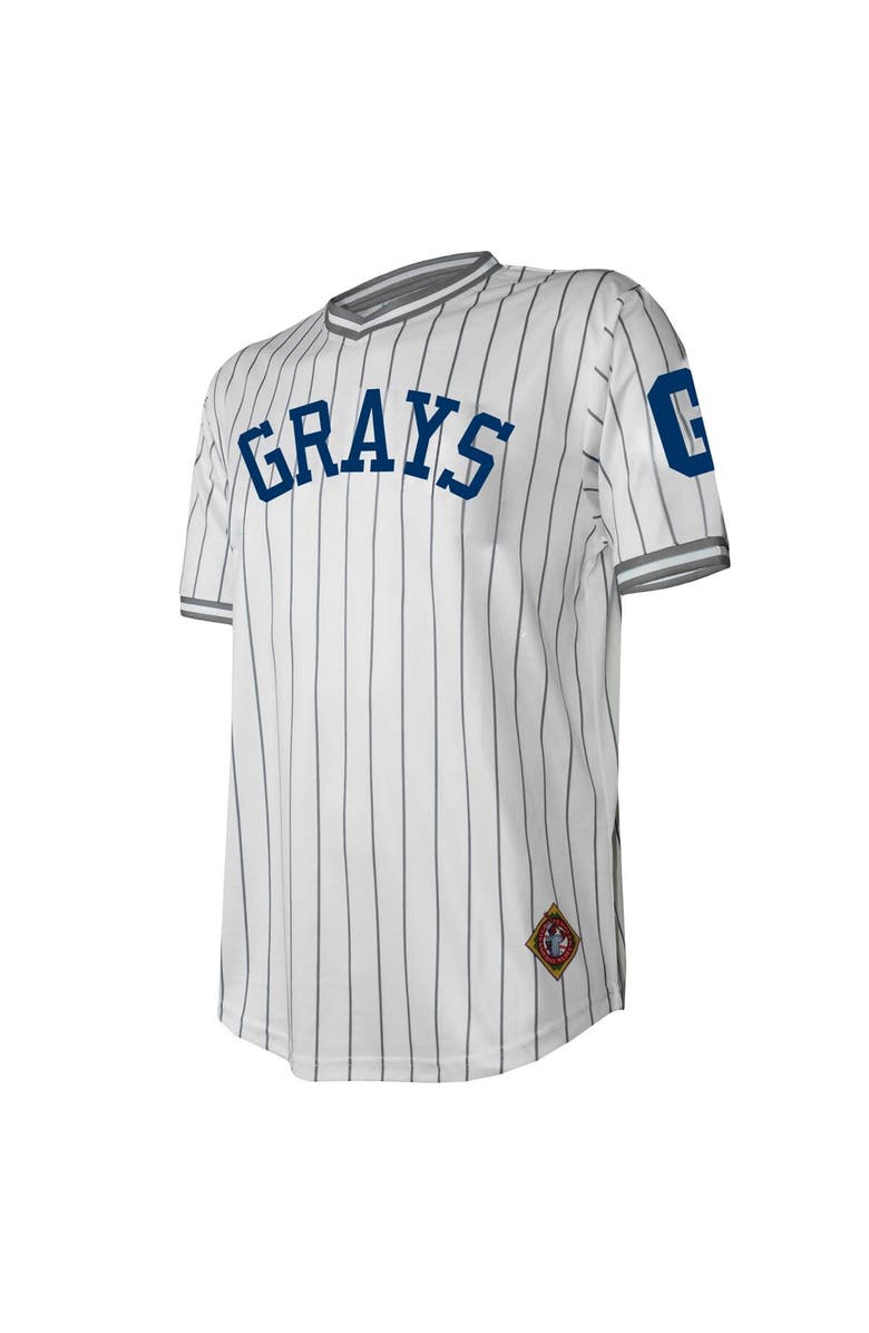 STITCHES Men's Stitches White Homestead Grays V-Neck Jersey, Alternate, color, White