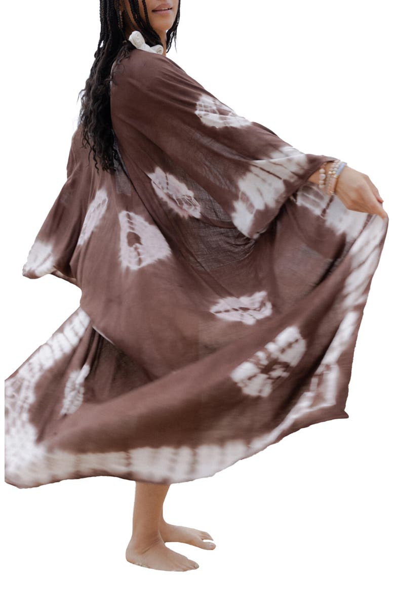 Tie Dye Duster, Alternate, color, BROWN