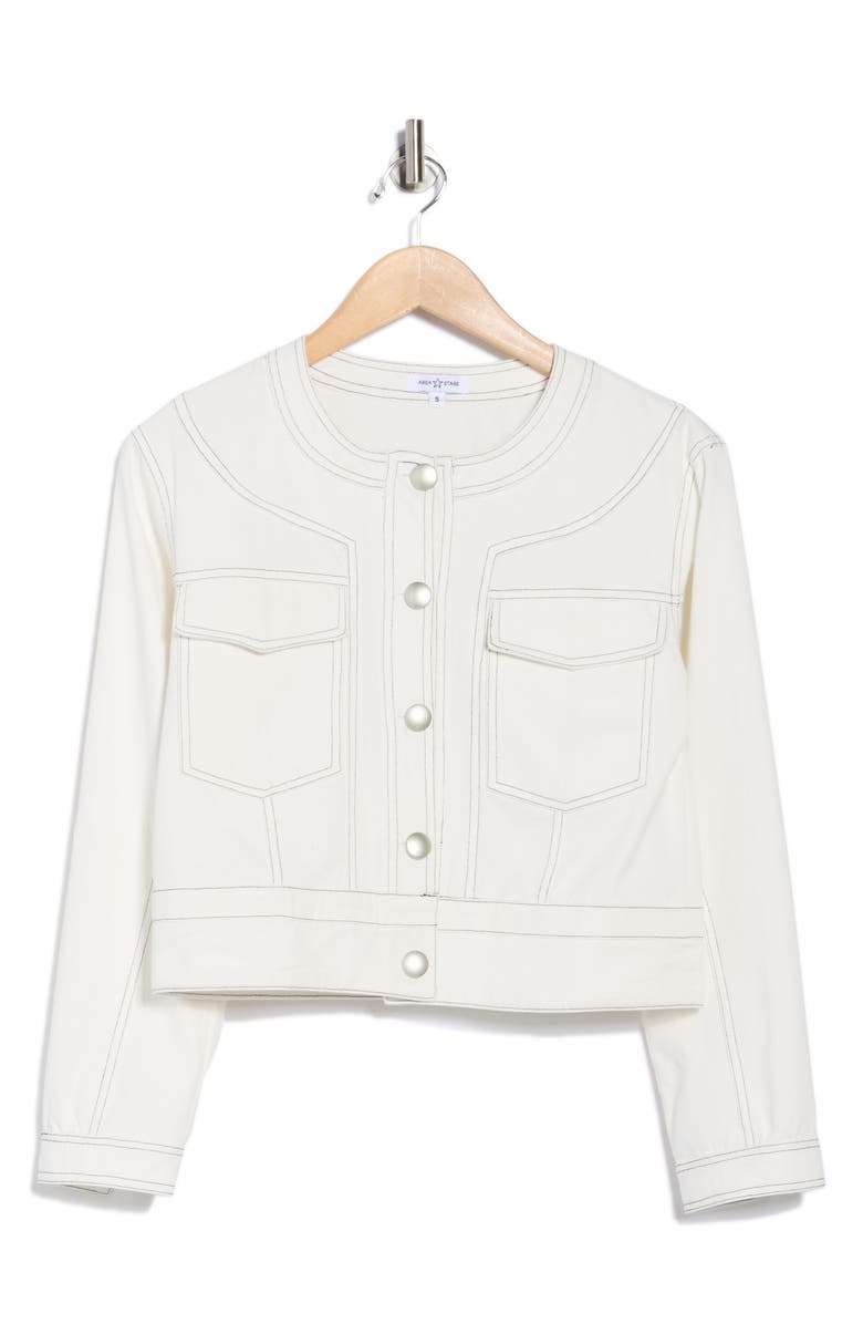 AREA STARS Topstitch Ari Barn Jacket, Alternate, color, White