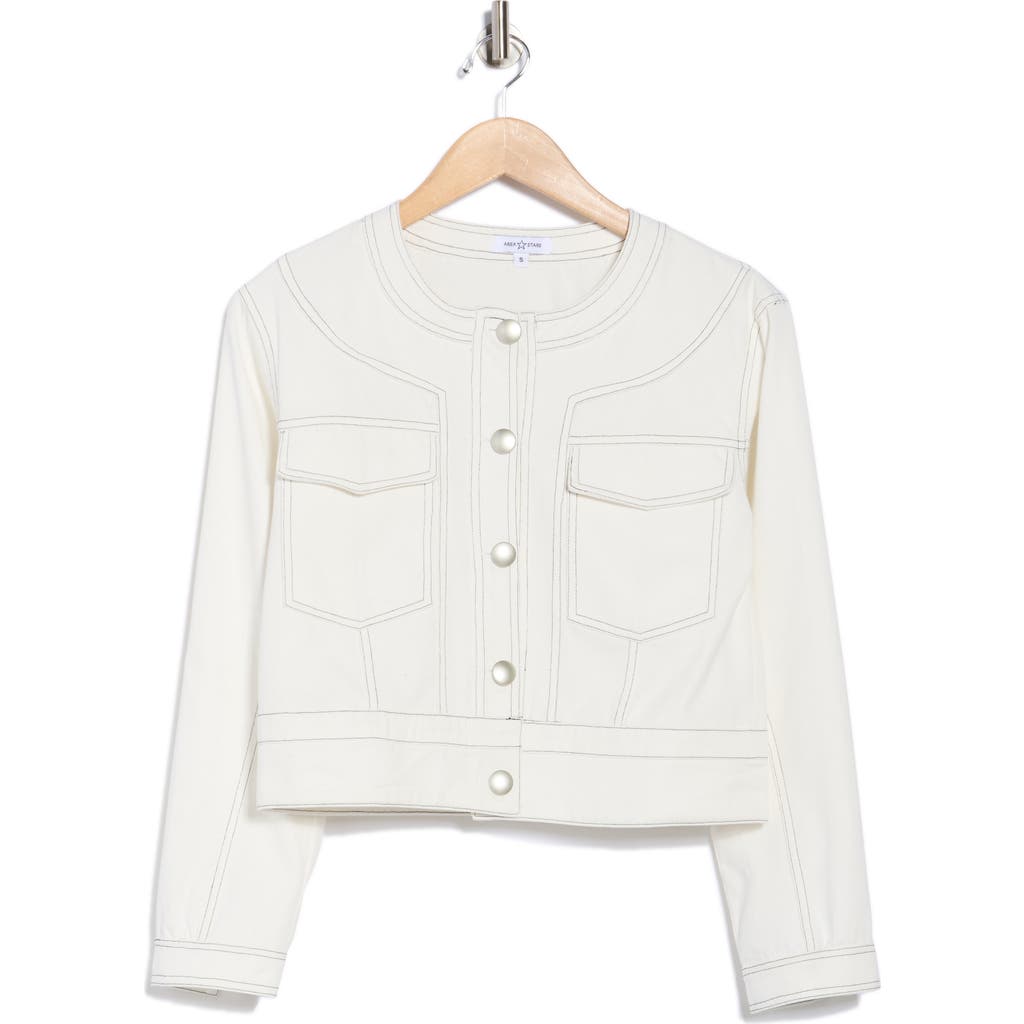 Area Stars Topstitch Ari Barn Jacket In White