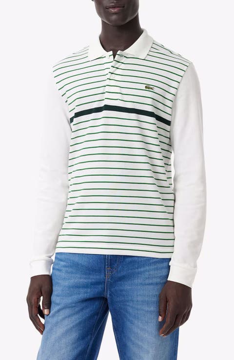Striped Long Sleeve Polo