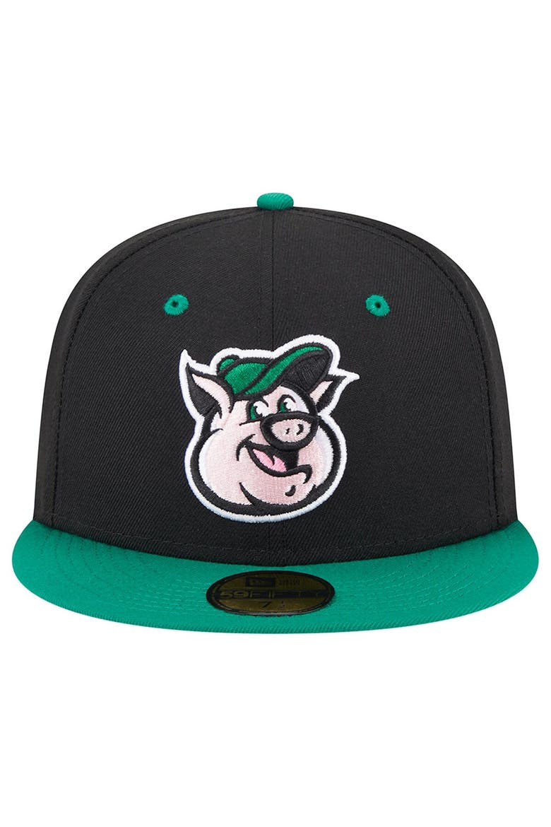Men's New Era Black Kannapolis Cannon Ballers Theme Nights Kannapolis Qs  59FIFTY Fitted Hat, Alternate, color, Black