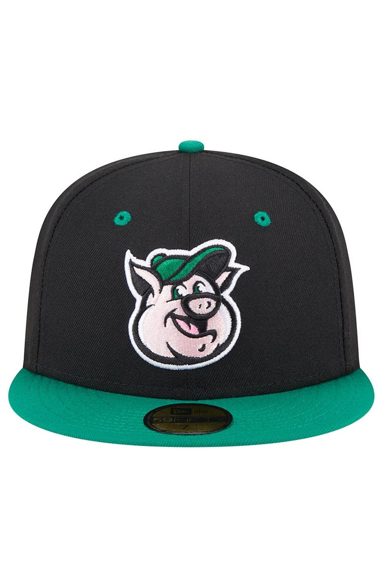 New Era Men's New Era Black Kannapolis Cannon Ballers Theme Nights Kannapolis Qs 59FIFTY Fitted Hat, Alternate, color, Black