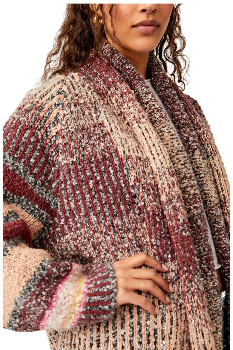 Found My BFF Stripe Longline Cardigan, Alternate, color, SUGAR AND SPICE COMO