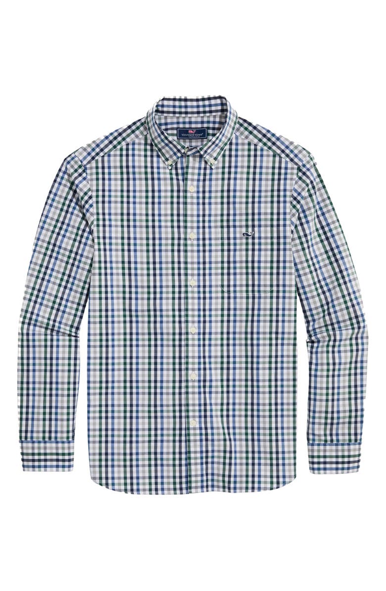 vineyard vines Classic Fit Tattersall Poplin Button-Down Shirt, Main, color, 