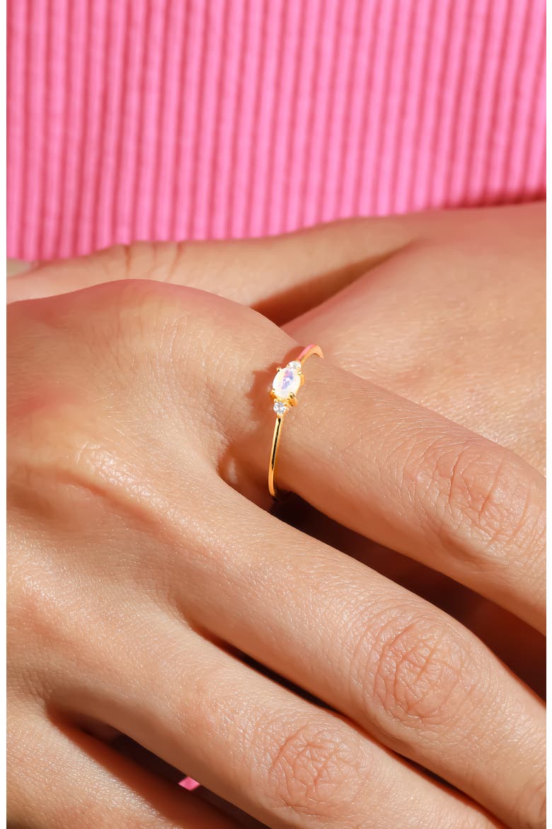 Moonstone & White Topaz Ring, Alternate, color, BLUE