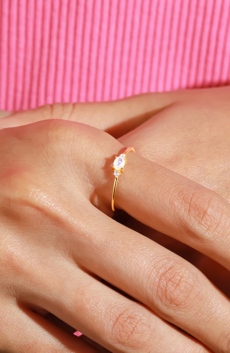 YS GEMS Moonstone & White Topaz Ring, Alternate, color, Blue